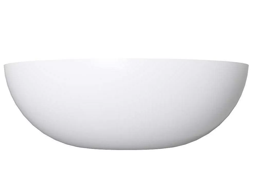 Shower & Design Lavatório De Casa De Banho Redondo Em Solid Surface De 40 Cm Cor Branco - Imja* Lavatório