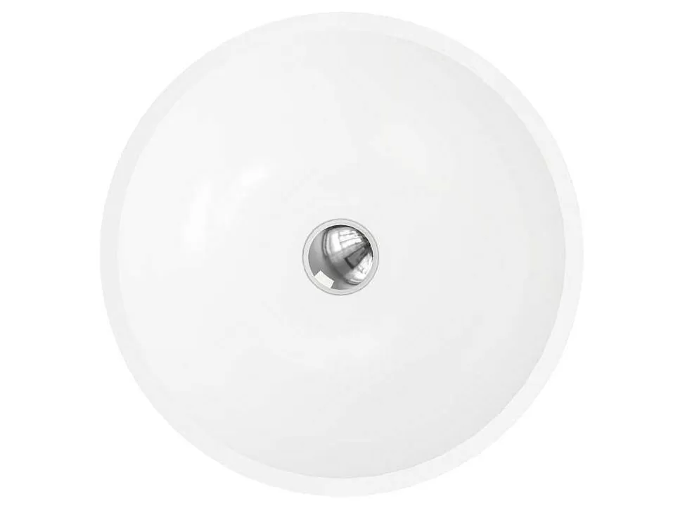 Shower & Design Lavatório De Casa De Banho Redondo Em Solid Surface De 40 Cm Cor Branco - Imja* Lavatório