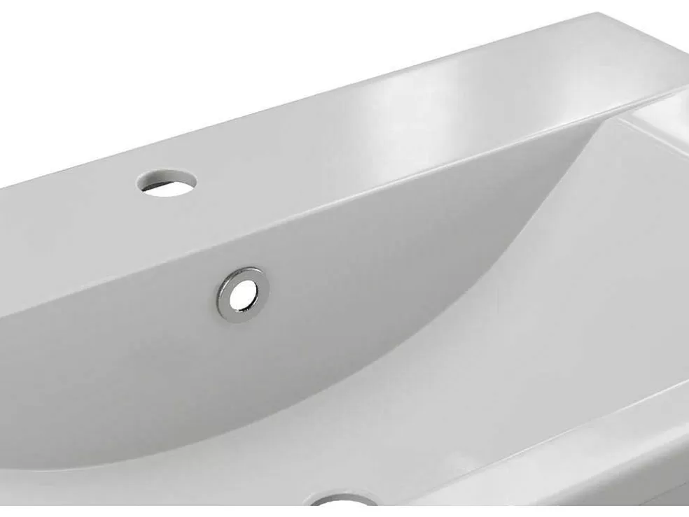 Shower & Design Lavatório De Casa De Banho Semi-Encastrado Retangular Ceramica, 71,5 Cm, Branco - Yasmac Ii* Lavatório
