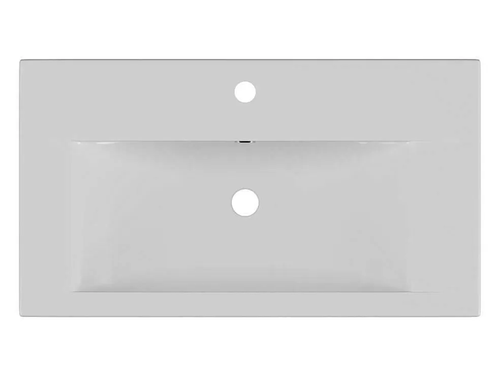 Shower & Design Lavatório De Casa De Banho Semi-Encastrado Retangular Ceramica, 71,5 Cm, Branco - Yasmac Ii* Lavatório