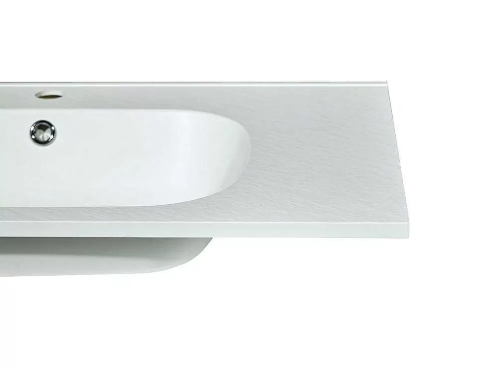Shower & Design Lavatório De Encastrar Em Resina Efeito Pedra Branca C80 X L46 Cm - Okiwa* Lavatório