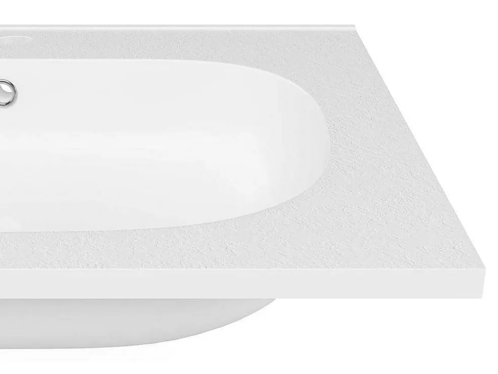 Shower & Design Lavatório De Encastrar Resina Efeito Pedra Branco C60 X L46 Cm - Okiwa* Lavatório