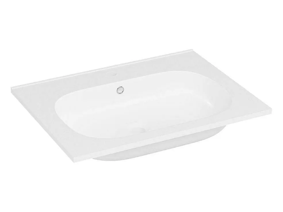 Shower & Design Lavatório De Encastrar Resina Efeito Pedra Branco C60 X L46 Cm - Okiwa* Lavatório