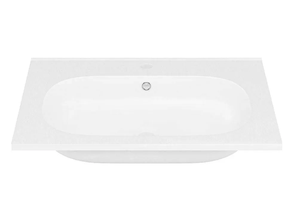 Shower & Design Lavatório De Encastrar Resina Efeito Pedra Branco C60 X L46 Cm - Okiwa* Lavatório