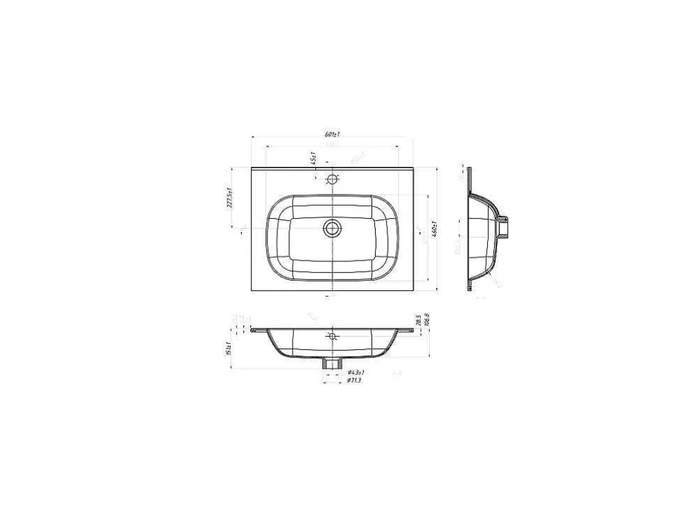 Shower & Design Lavatório De Encastrar Resina Efeito Pedra Branco C60 X L46 Cm - Okiwa* Lavatório