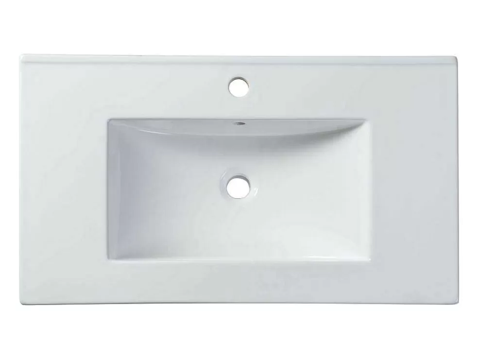 Shower & Design Lavatório De Encastrar Retangular Branco Em Ceramica 81 X 46,5 Cm - Motiac* Lavatório