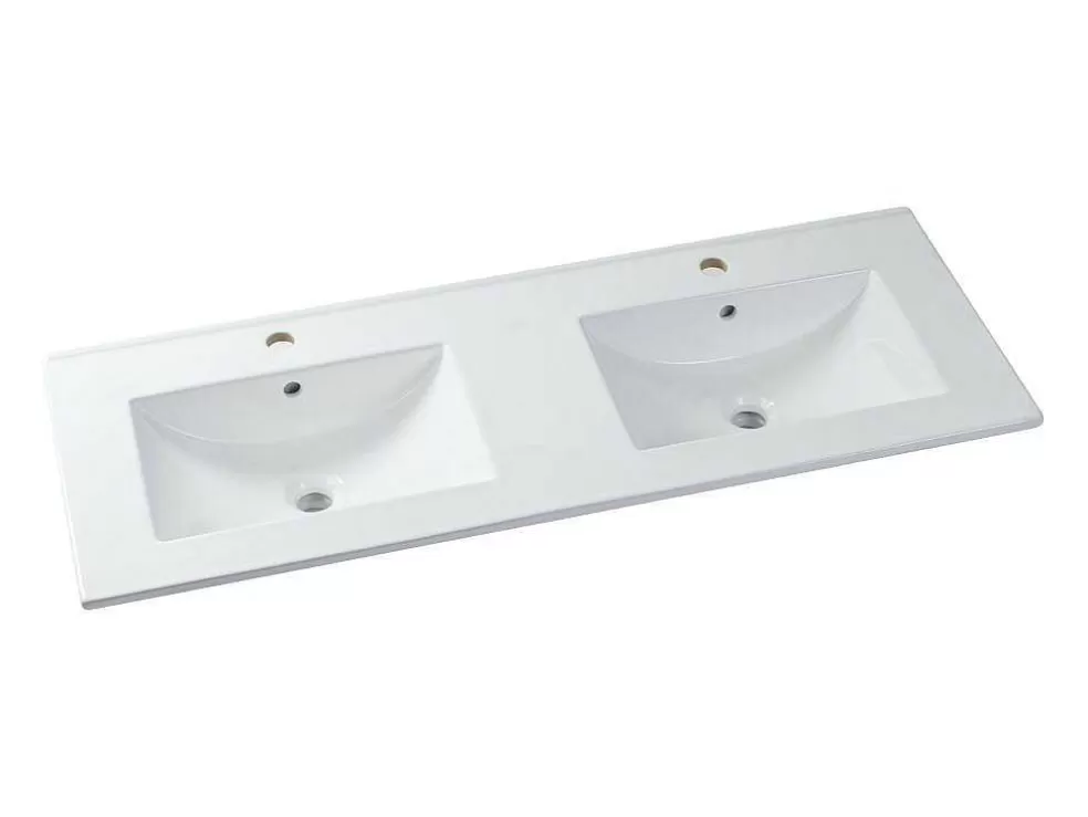 Shower & Design Lavatório De Encastrar Retangular Branco Em Ceramica 122 X 46,5 Cm - Motiac* Lavatório