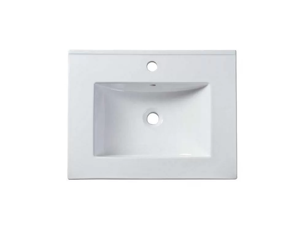 Shower & Design Lavatório De Encastrar Retangular Branco Em Ceramica 61 X 46,5 Cm - Motiac* Lavatório