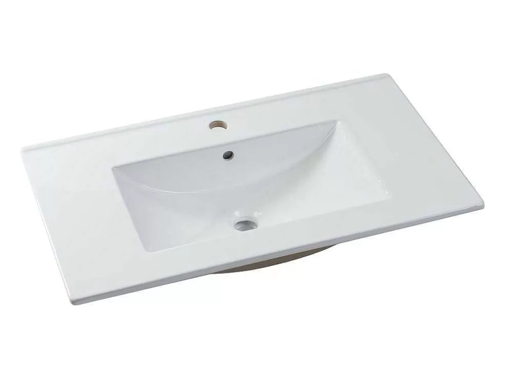 Shower & Design Lavatório De Encastrar Retangular Branco Em Ceramica 81 X 46,5 Cm - Motiac* Lavatório