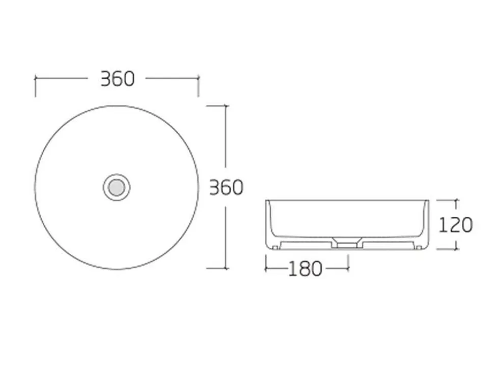 Shower & Design Lavatório De Pousar Ceramica Branco Estriado Redondo 36 Cm - Pedara* Lavatório