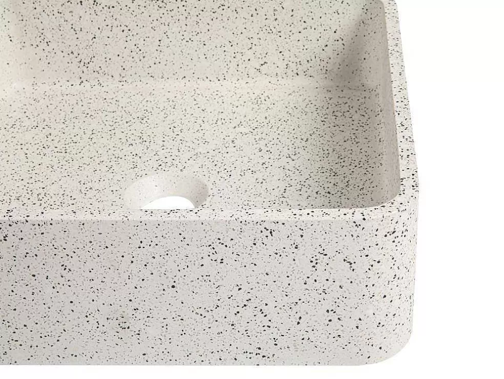 Shower & Design Lavatório De Pousar Quadrado Em Terrazzo C39 X L39 Cm - Stochi* Lavatório