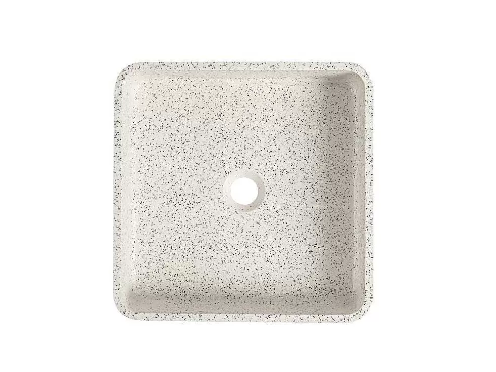 Shower & Design Lavatório De Pousar Quadrado Em Terrazzo C39 X L39 Cm - Stochi* Lavatório