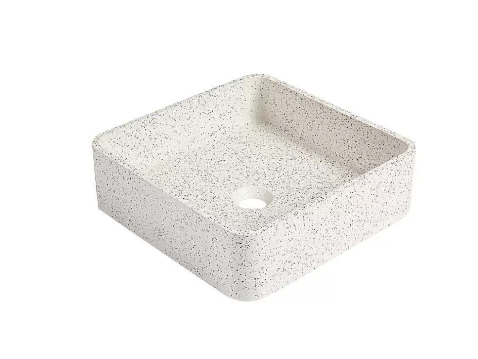 Shower & Design Lavatório De Pousar Quadrado Em Terrazzo C39 X L39 Cm - Stochi* Lavatório