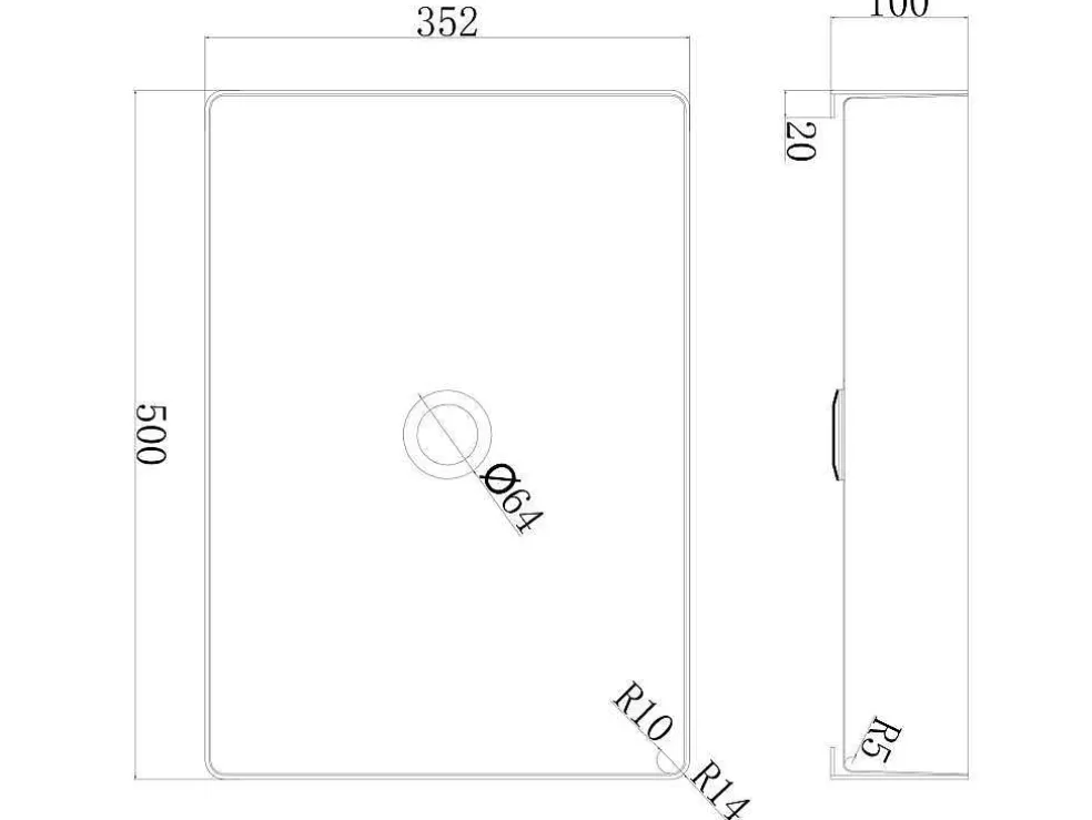 Shower & Design Lavatório De Pousar Retangular, Cor Metal Arma, C50 X L35,2 Cm - Demarquy* Promoções Casa De Banho & Bem-Estar