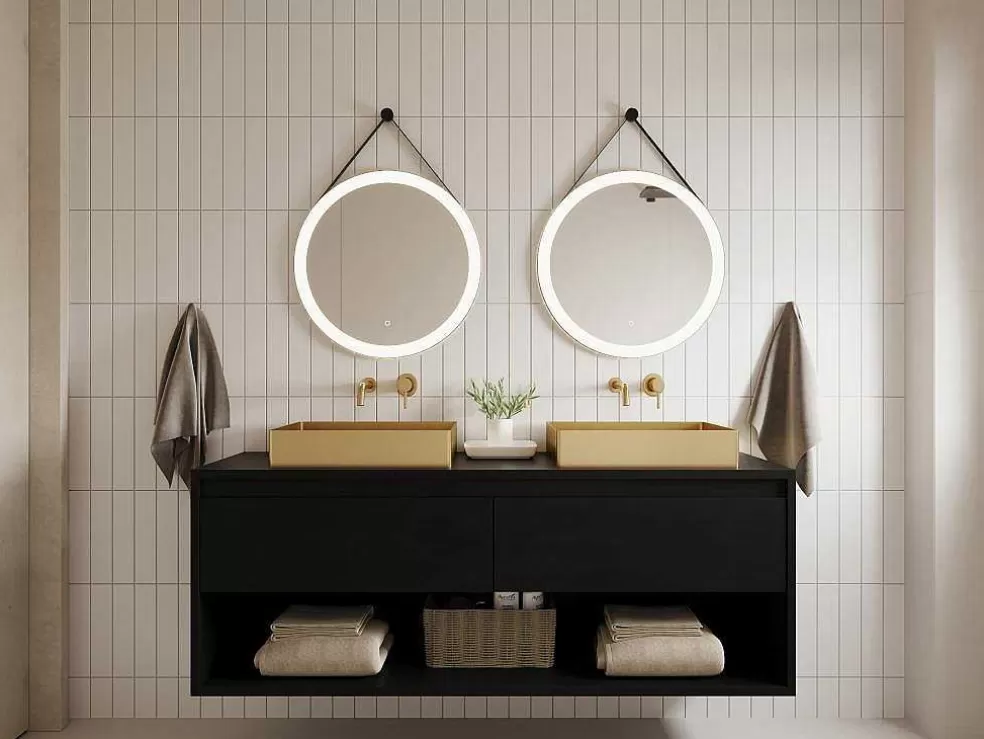 Shower & Design Lavatório De Pousar Retangular, Dourado Escovado, C50 X L35,2 Cm - Demarquy* Lavatório