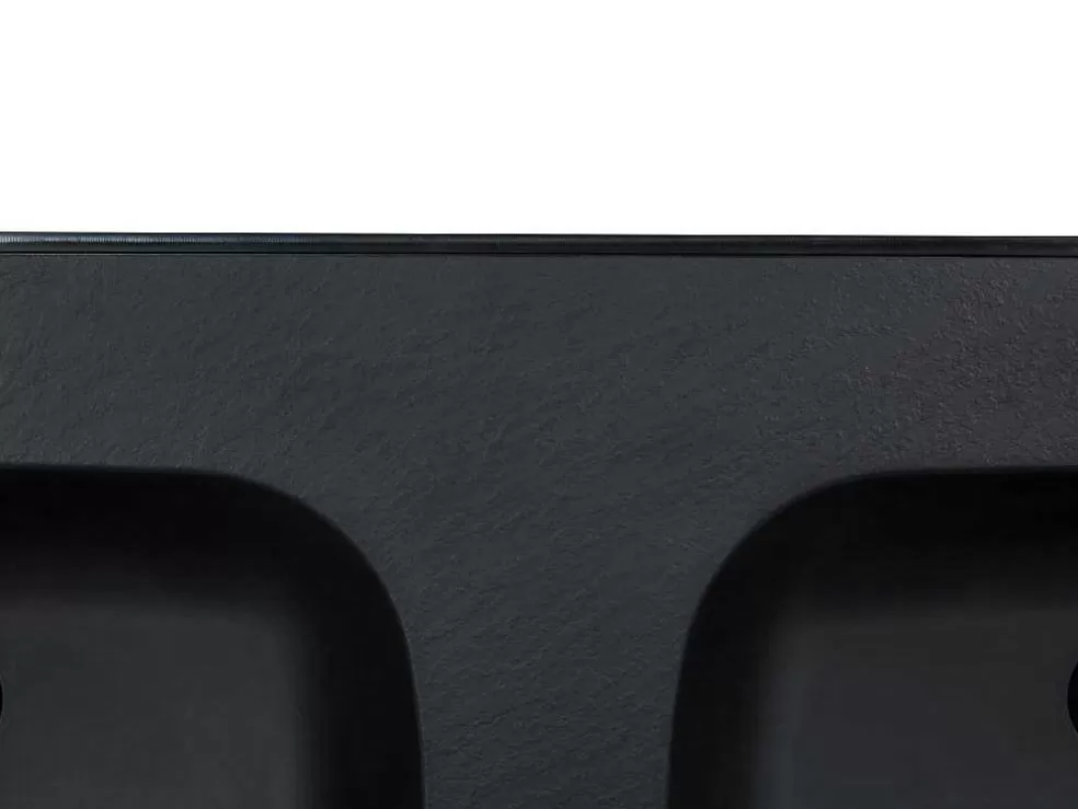 Shower & Design Lavatório Duplo De Encastrar Em Resina Efeito Pedra Preto C120 X L46 Cm - Atiwa* Lavatório
