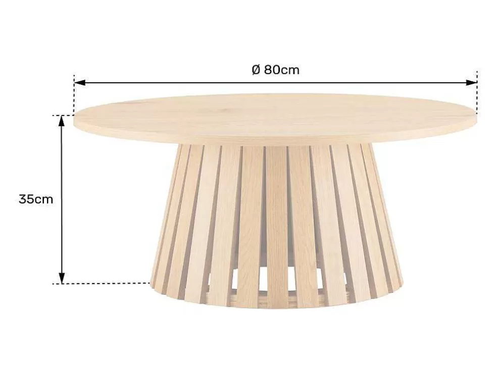 Happy Garden Liv Mesa De Centro Redonda 80Cm De Estilo Escandinavo Preta* Mesa De Centro