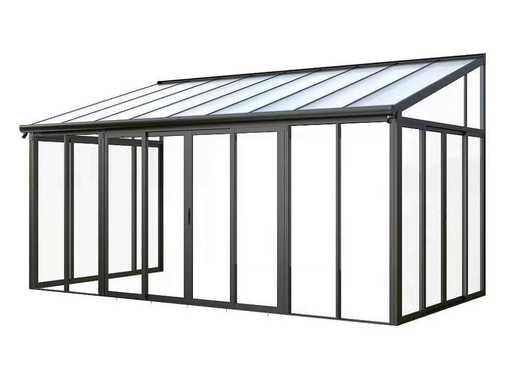 EXPERTLAND Marquise Em Aluminio E Policarbonato Com Protecao Uv 15,8 M Antracite - Mathilda* Pérgola, Coreto, Quiosque