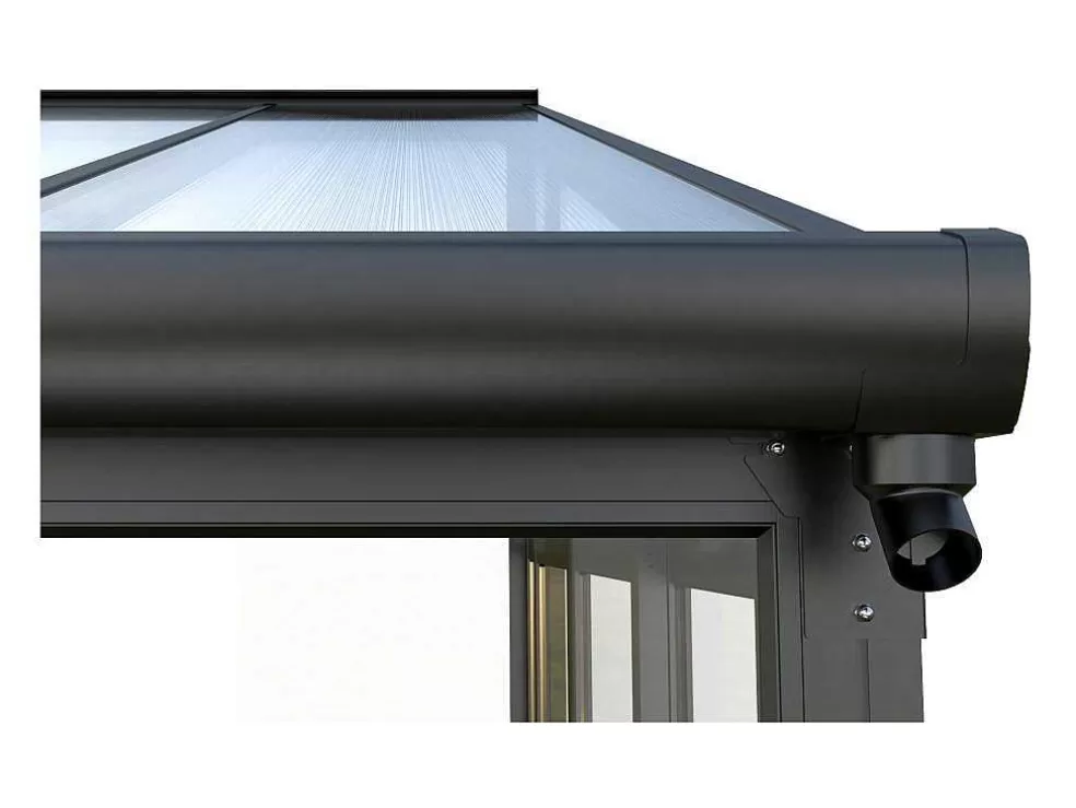 EXPERTLAND Marquise Em Aluminio E Policarbonato Com Protecao Uv 15,8 M Antracite - Mathilda* Pérgola, Coreto, Quiosque