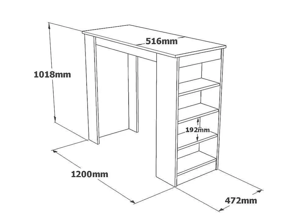 Venprodin Mesa Alta Estilo Yurupa - - Pinho 120 Cm - Branco* Mesa De Apoio