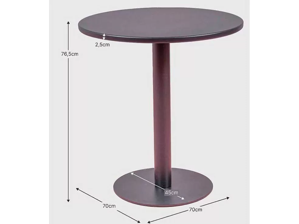 Vente-unique Mesa Alta Industrial Em Aco Com 76 Cm De Altura - Brandon - Cinza* Móvel De Cozinha