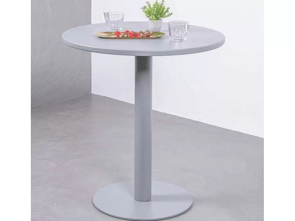 Vente-unique Mesa Alta Industrial Em Aco Com 76 Cm De Altura - Brandon - Cinza* Móvel De Cozinha