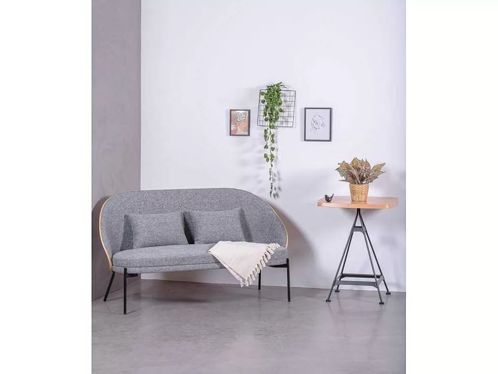 Vente-unique Mesa Alta Industrial Em Madeira De Faia E Aco Lacado (60X60Cm) - Amadeus - Faia Natural* Mesa De Apoio