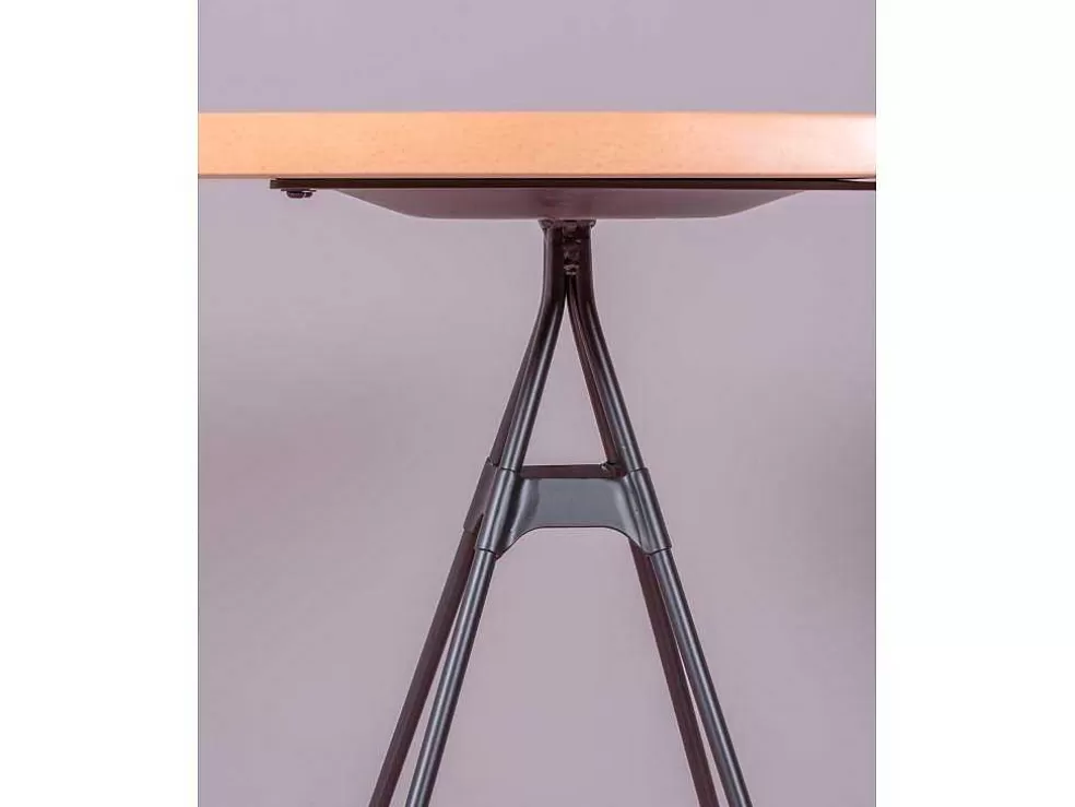 Vente-unique Mesa Alta Industrial Em Madeira De Faia E Aco Lacado (60X60Cm) - Amadeus - Faia Natural* Mesa De Apoio
