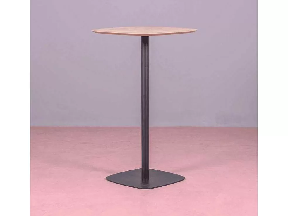 Vente-unique Mesa Alta Para Bar Estilo Industrial, 106Cm De Altura E 60X60Cm - Pub - Carvalho* Móvel De Cozinha
