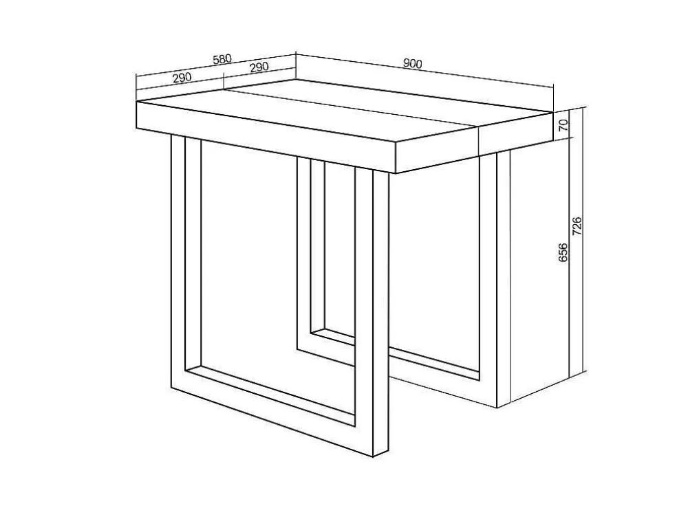 Skraut Home Mesa Consola Extensivel, 260, Para 12 Péssoas, Pés De Madeira, Branco E Cinzento* Consola