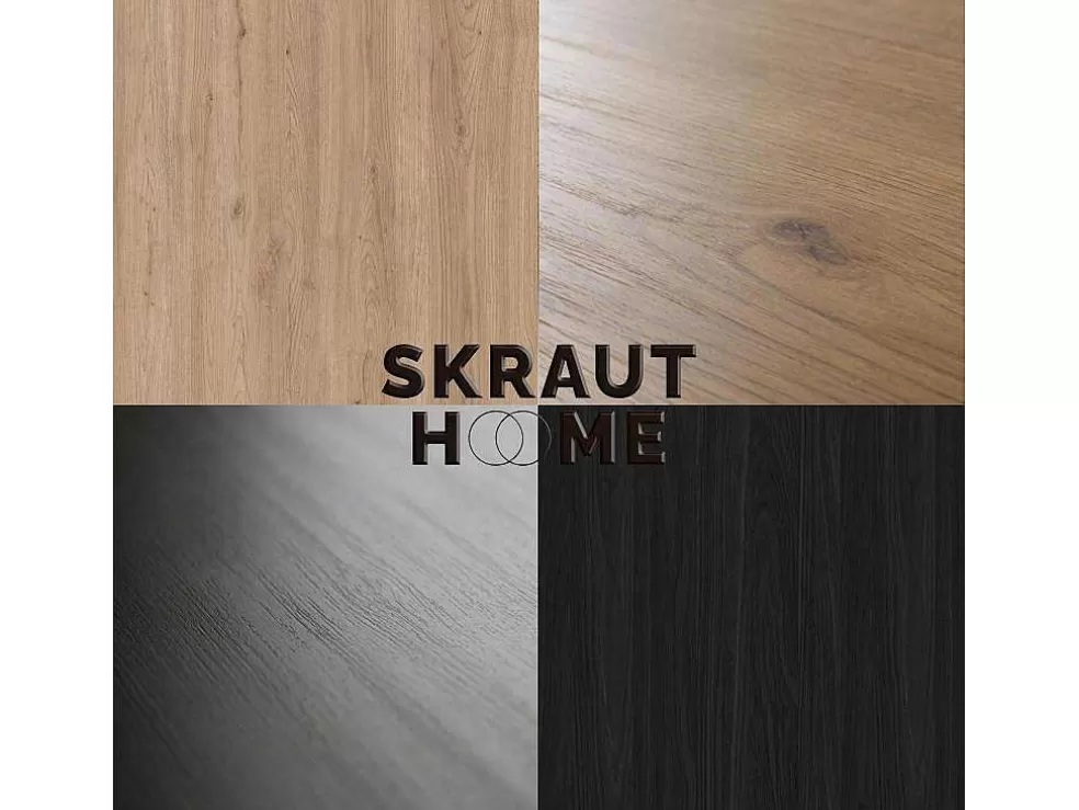 Skraut Home Mesa Consola Extensivel, 160, Para 8 Péssoas, Pés De Madeira, Carvahlo E Preto* Consola