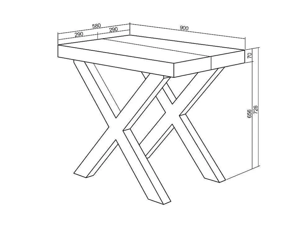 Skraut Home Mesa Consola Extensivel, 140, Para 6 Péssoas, Pés De Madeira, Carvahlo E Preto* Mesa De Jantar