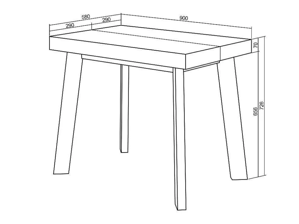 Skraut Home Mesa Consola Extensivel, 180, Para 8 Péssoas, Pés De Madeira, Carvahlo E Preto* Consola