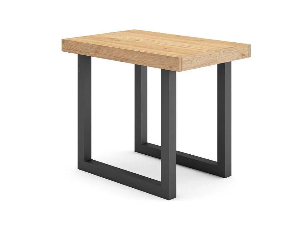 Skraut Home Mesa Consola Extensivel, 220, Para 10 Péssoas, Pés De Madeira, Carvahlo E Preto* Consola