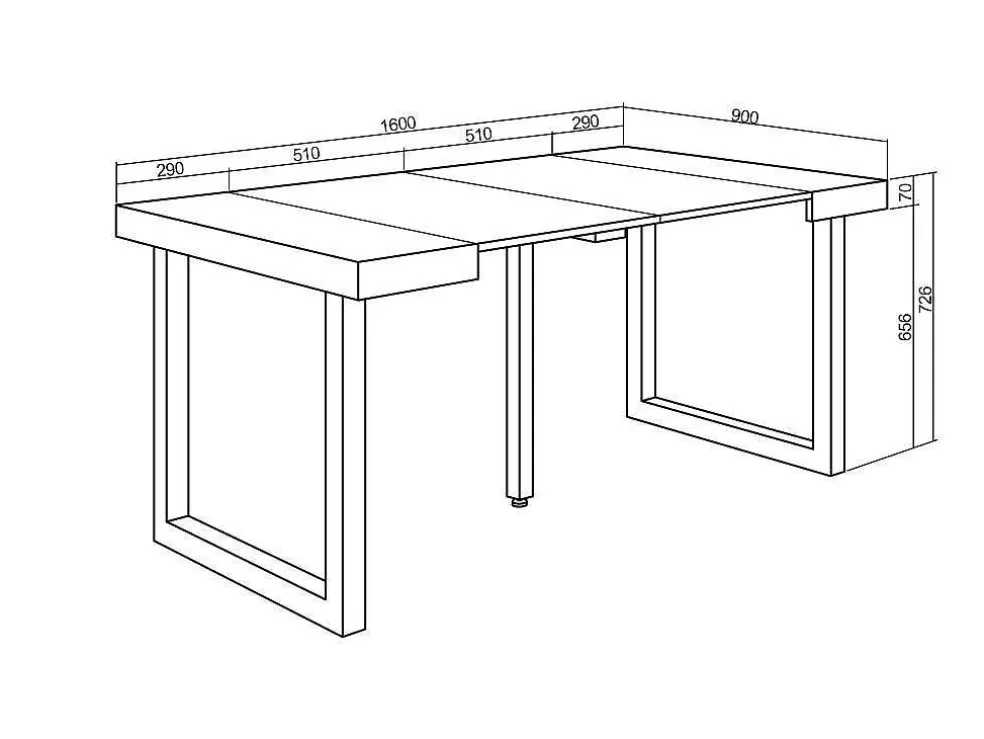 Skraut Home Mesa Consola Extensivel, 160, Para 8 Péssoas, Pés De Madeira, Preto* Mesa De Jantar