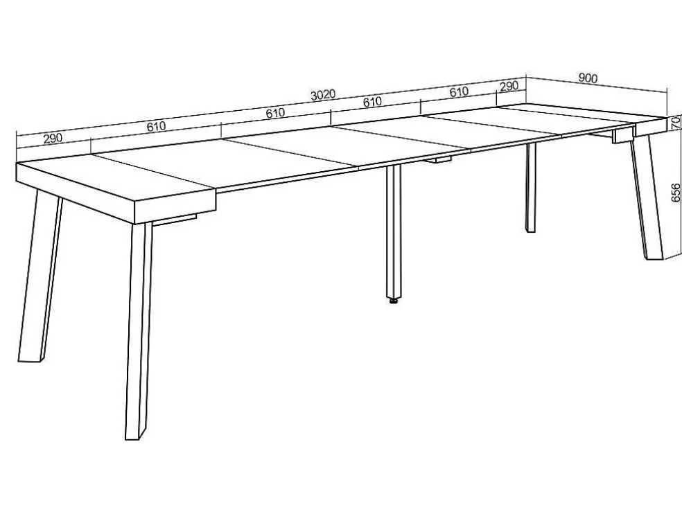 Skraut Home Mesa Consola Extensivel, 300, Para 14 Péssoas, Pés De Madeira, Preto E Carvahlo* Consola