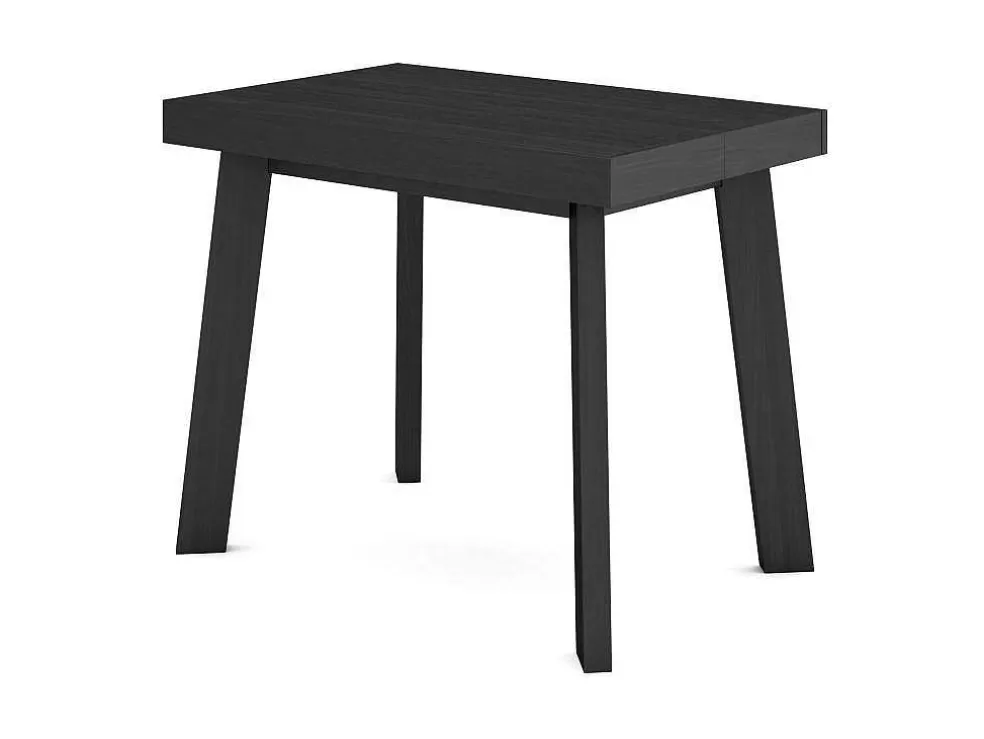 Skraut Home Mesa Consola Extensivel, 300, Para 14 Péssoas, Pés De Madeira, Preto E Carvahlo* Consola