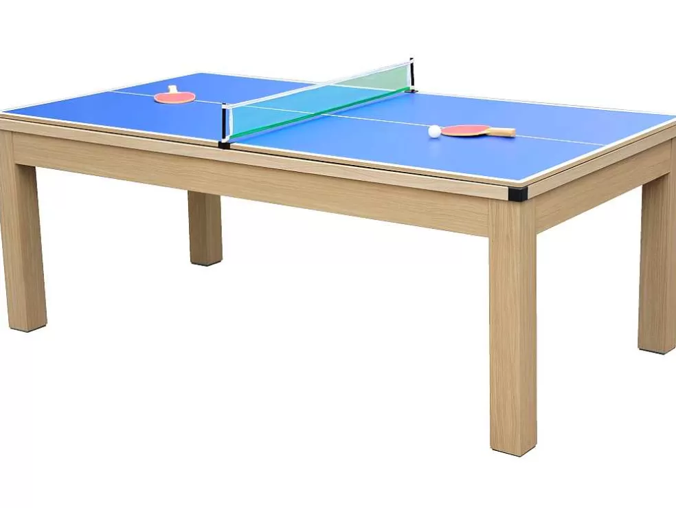 Vente-unique Mesa Convertivel - Mesa De Bilhar E De Ping Pong Balthazar - 213*112*81.5 Cm - Azul* Mesa De Jantar