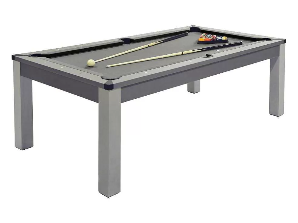 Vente-unique Mesa Convertivel - Mesa De Bilhar E De Ping Pong Balthazar - 213*112*81.5 Cm - Cinzento* Mesa De Jantar