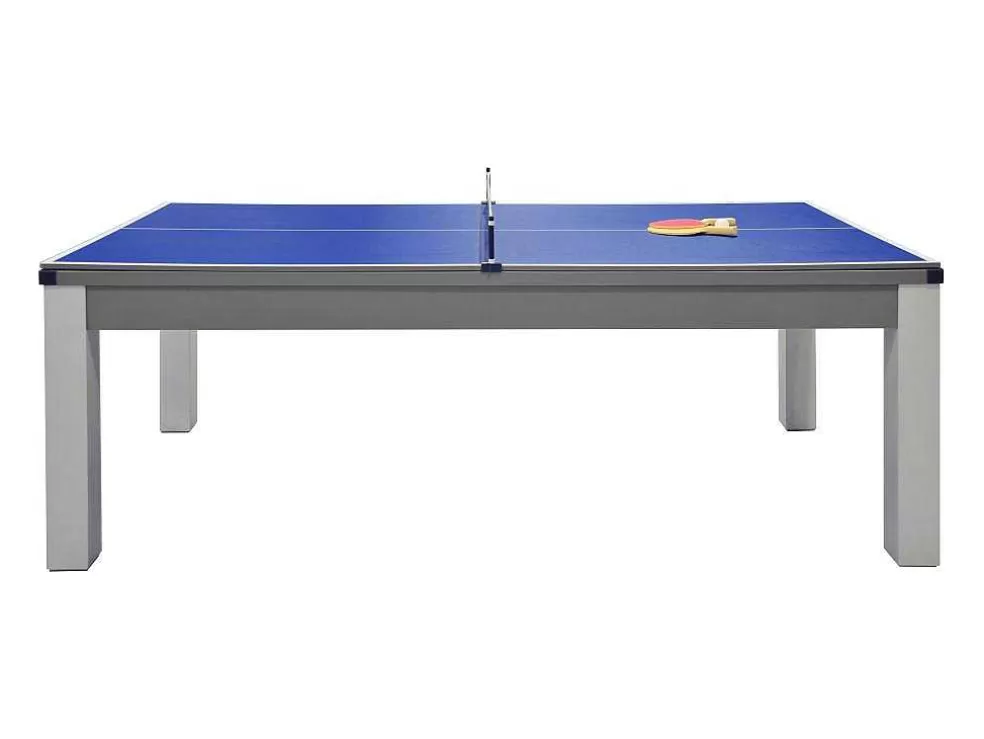 Vente-unique Mesa Convertivel - Mesa De Bilhar E De Ping Pong Balthazar - 213*112*81.5 Cm - Cinzento* Mesa De Jantar