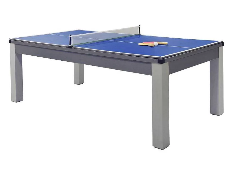 Vente-unique Mesa Convertivel - Mesa De Bilhar E De Ping Pong Balthazar - 213*112*81.5 Cm - Cinzento* Mesa De Jantar