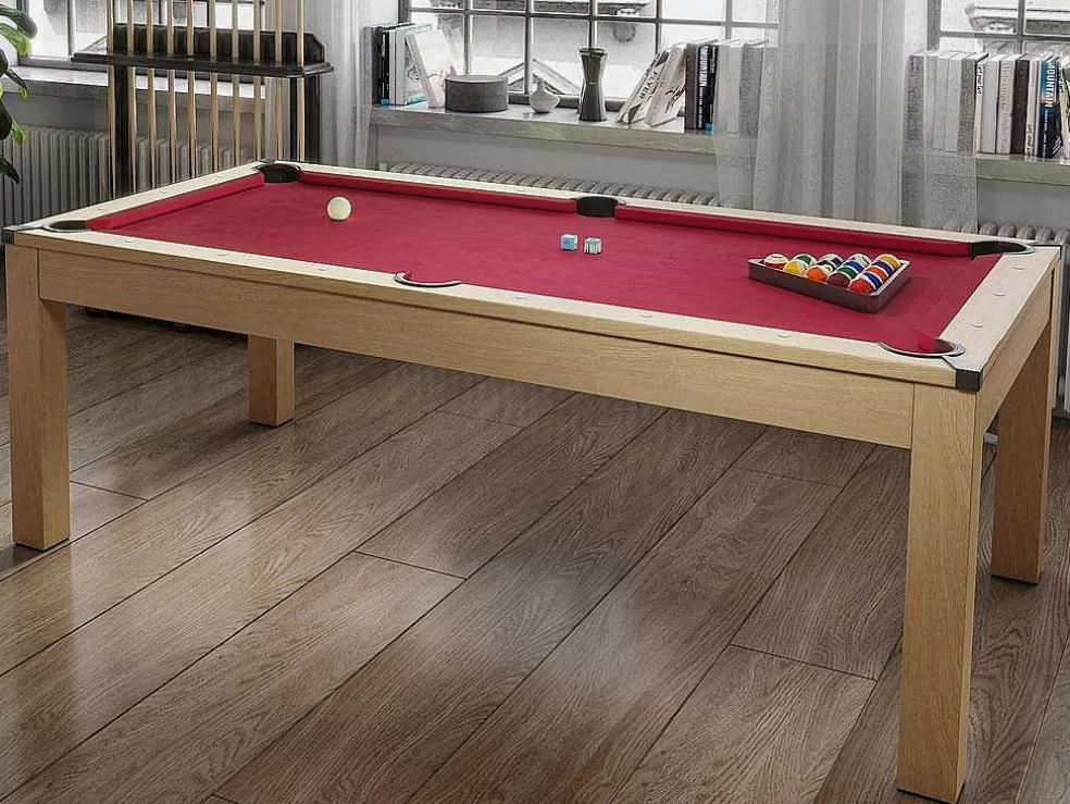 Vente-unique Mesa Convertivel - Mesa De Bilhar E De Ping Pong Balthazar - 213*112*81.5 Cm - Vermelho* Jogo De Interior