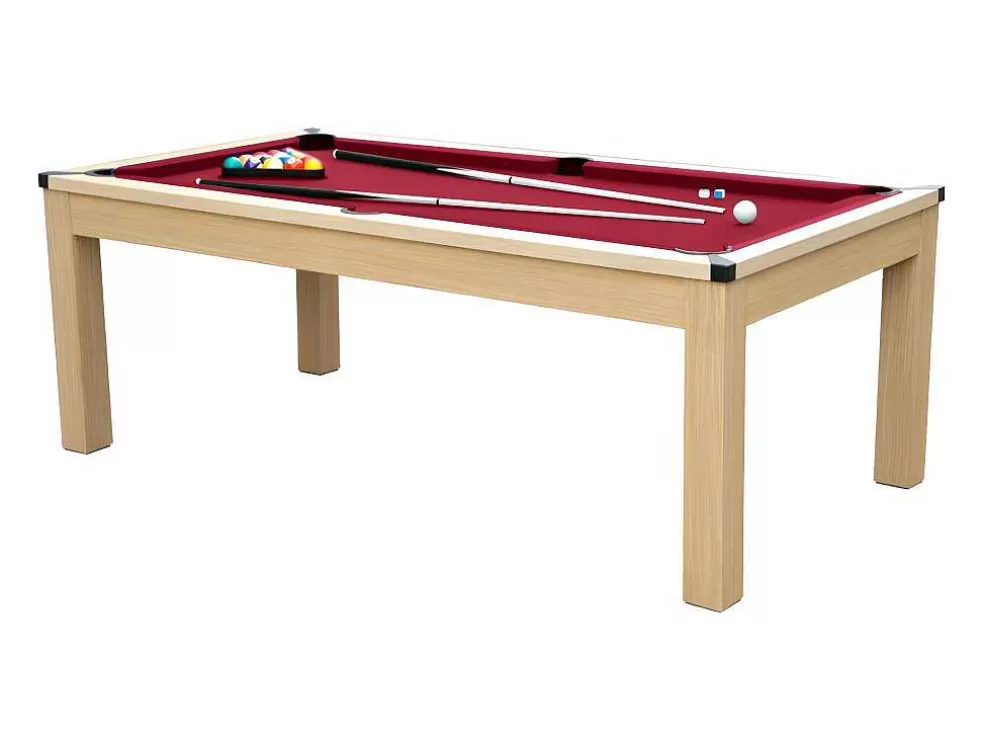 Vente-unique Mesa Convertivel - Mesa De Bilhar E De Ping Pong Balthazar - 213*112*81.5 Cm - Vermelho* Jogo De Interior