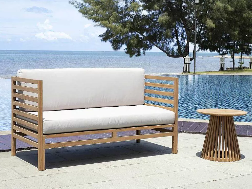 MYLIA Mesa De Apoio De Jardim Em Teca D. 50 Cm Natural Claro - Triani* Mesa De Centro