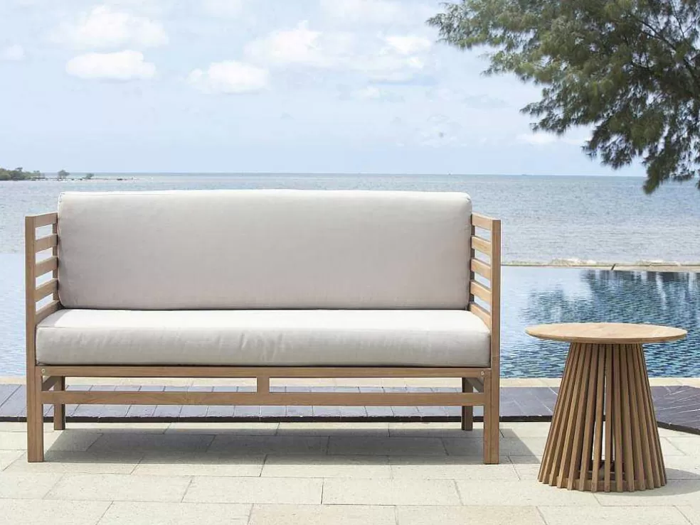 MYLIA Mesa De Apoio De Jardim Em Teca D. 50 Cm Natural Claro - Triani* Mesa De Centro