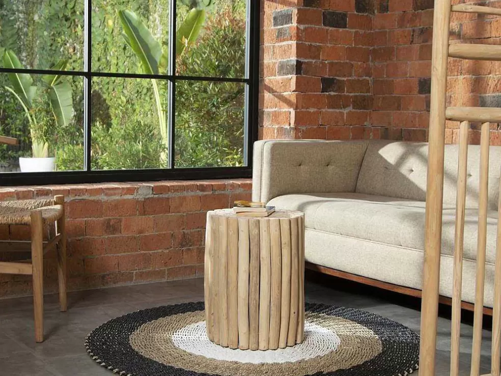 Vente-unique Mesa De Apoio Em Teca Cor Natural - Lutiana* Mesa De Apoio
