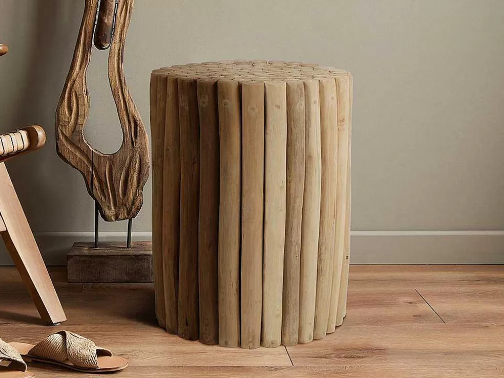 Vente-unique Mesa De Apoio Em Teca Cor Natural - Lutiana* Mesa De Apoio