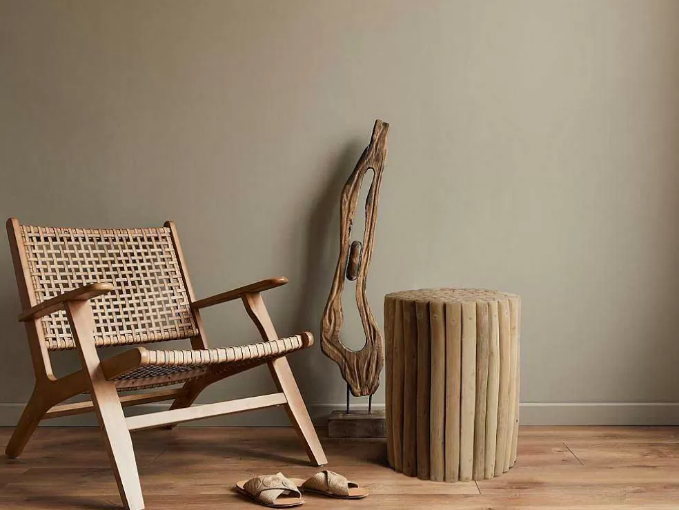Vente-unique Mesa De Apoio Em Teca Cor Natural - Lutiana* Mesa De Apoio