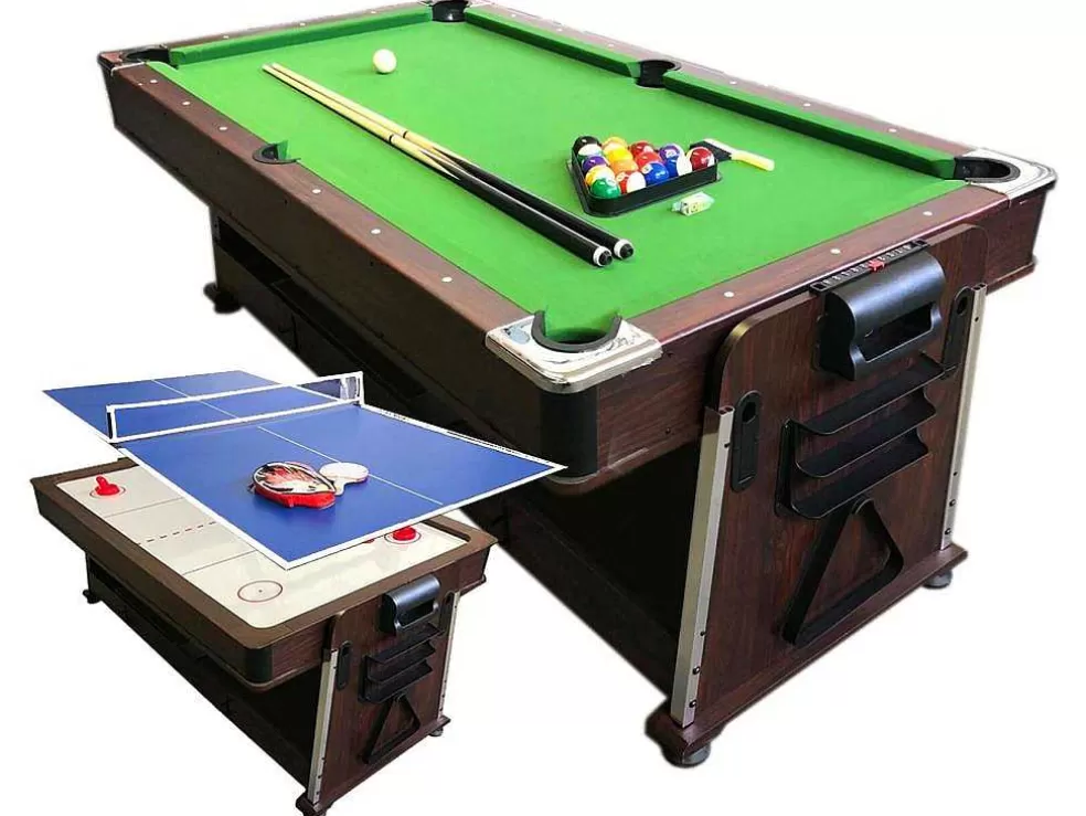 ELITESHOPPING Mesa De Bilhar 7 Pés Multijogo Verde Air Hockey + Ping Pong - Stark* Jogo De Interior