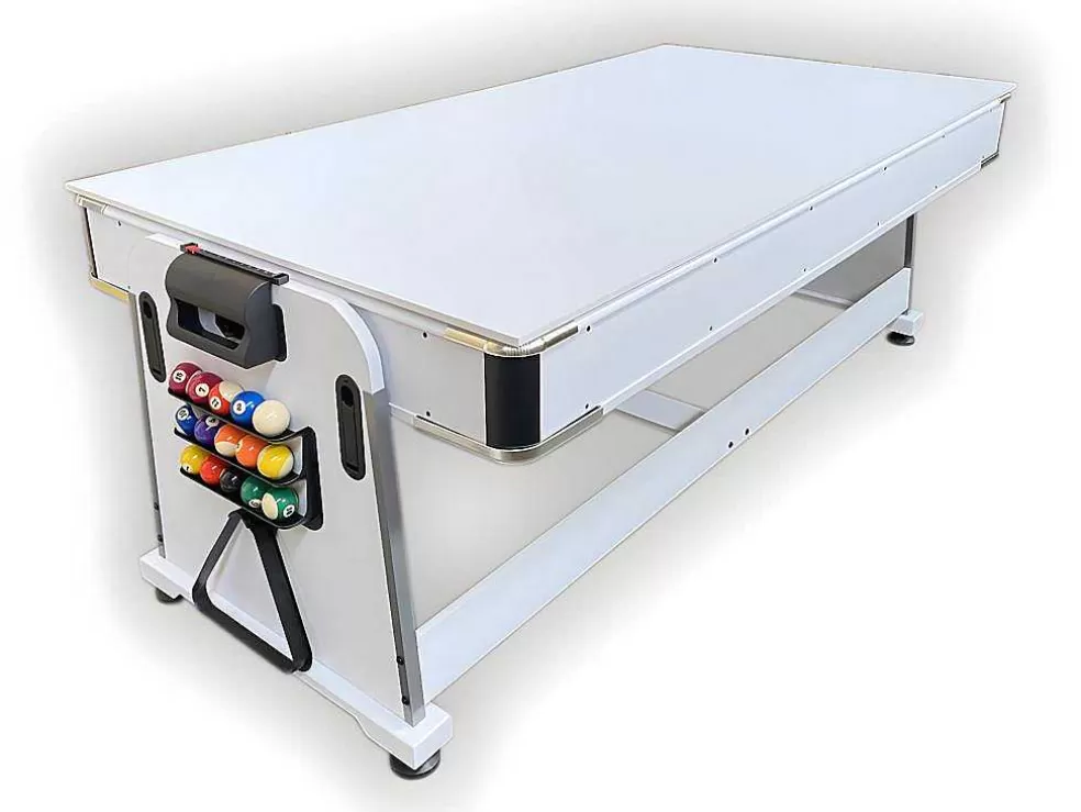 ELITESHOPPING Mesa De Bilhar 7 Pés Multijogo Verde Air Hockey + Ping Pong - Stark White* Jogo De Interior